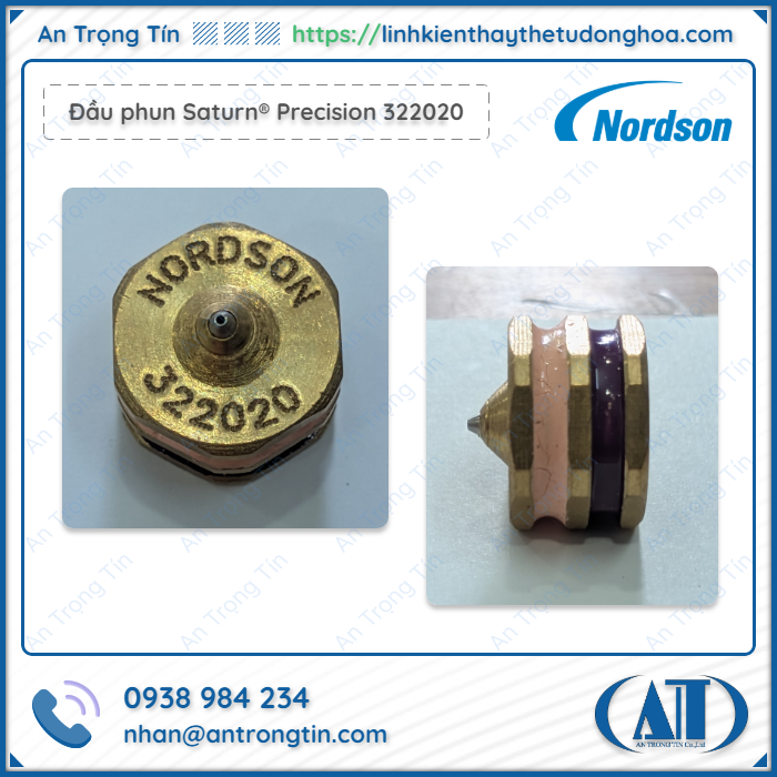 Dau phun Nordson Saturn® Precision 322022 - Đầu phun keo Nordson 322020 (Saturn® Single-Orifice) Đầu phun keo Nordson 322020 Saturn® Precision