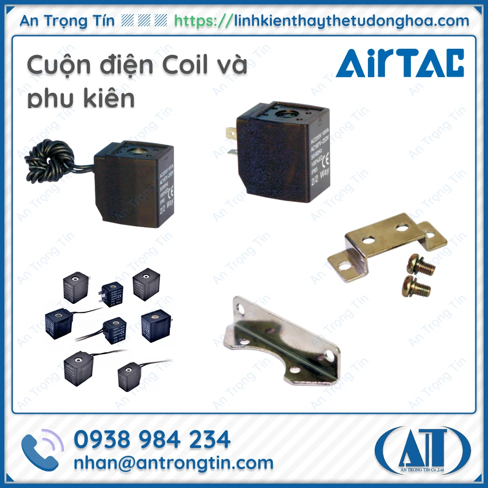 Cuon dien Coil va phu kien - Van điện từ Airtac Cuộn điện Coil và phụ kiện