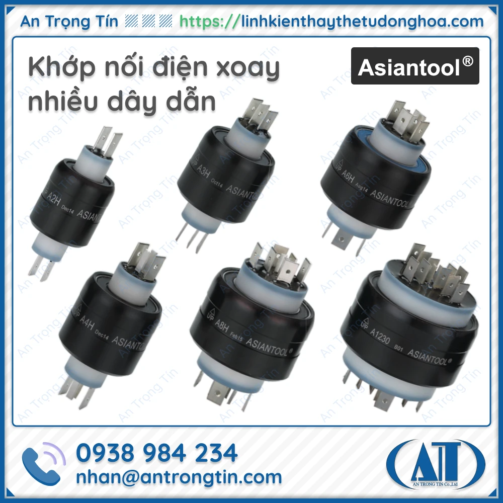 A1230, Khớp nối xoay điện Asiantool - Đầu nối xoay điện Asiantool mã A1230, Khớp nối điện xoay nhiều dây dẫn - Image 1