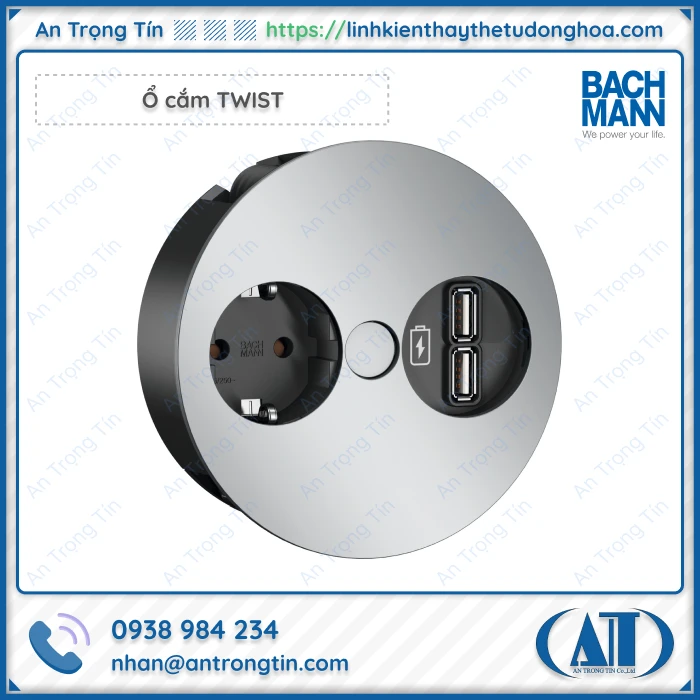 O cam Bachmann TWIST - Ổ cắm âm bàn Bachmann Ổ cắm Bachmann TWIST
