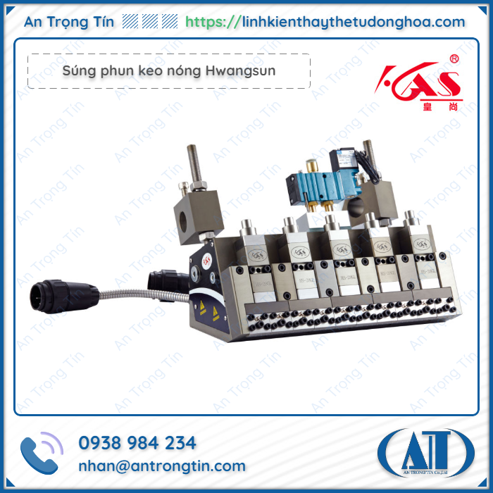 Sung phun keo nong Hwangsun cho nhan dan thung carton 4 - Súng phun keo nóng Hwangsun Súng phun keo nóng Hwangsun cho nhãn dán, thùng carton 4